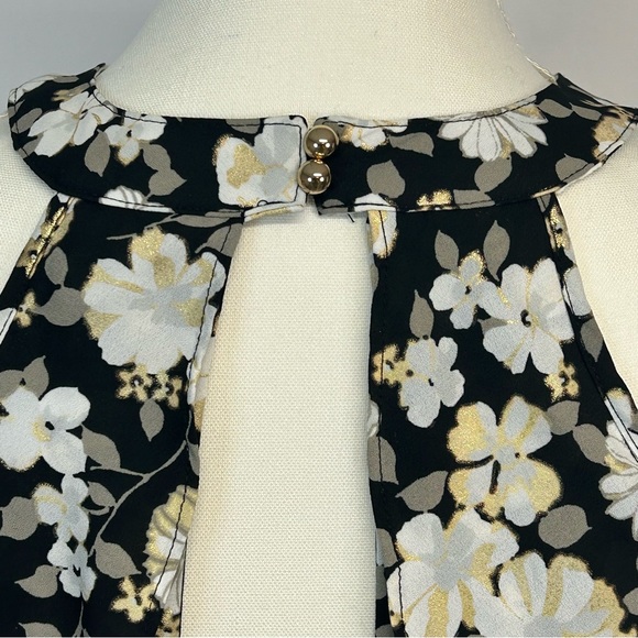 Candies Womens Floral Mini Dress Size M Halter Metallic Gold Black Y2K Fairy - Picture 8 of 15